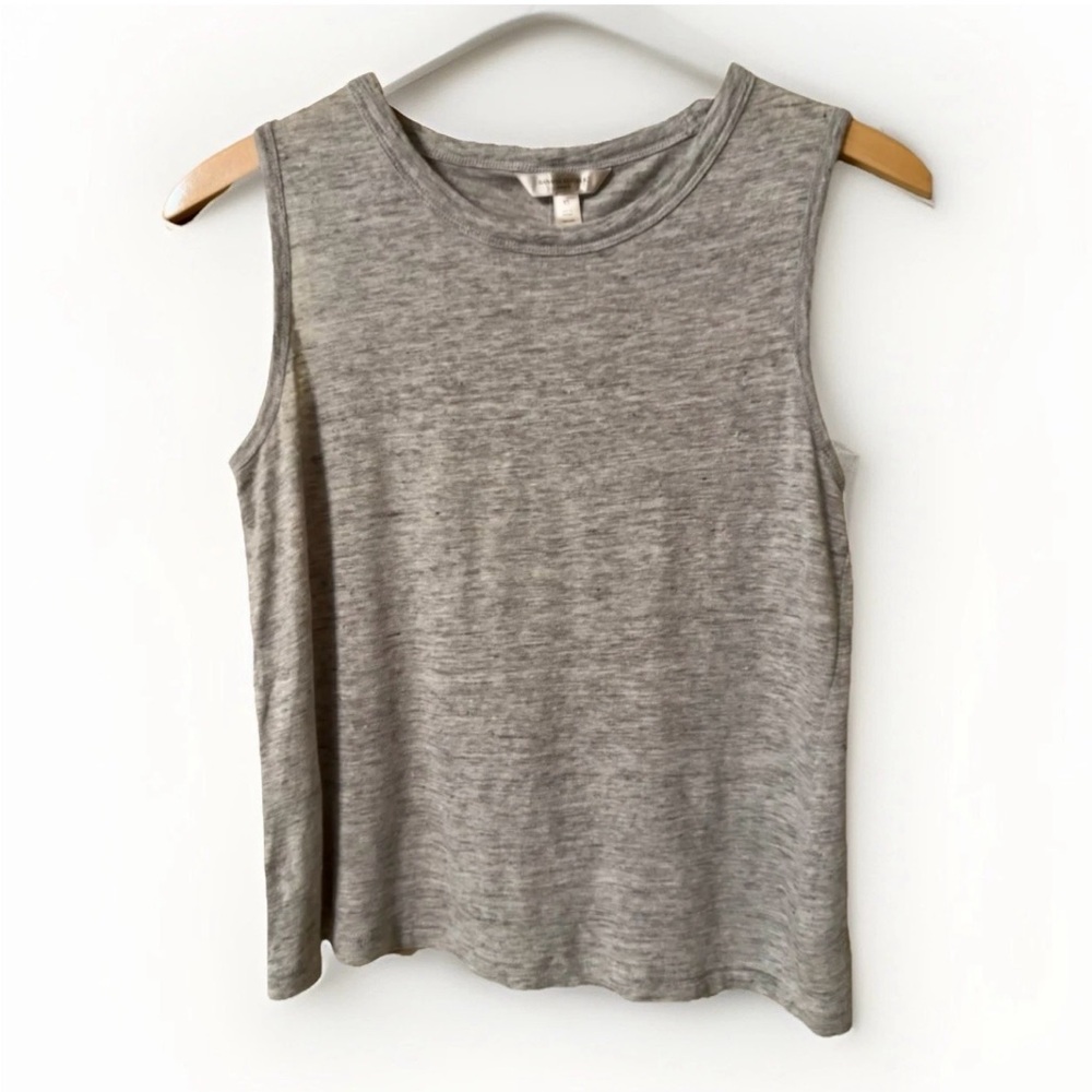 Banana Republic linen sleeveless short cropped blouse